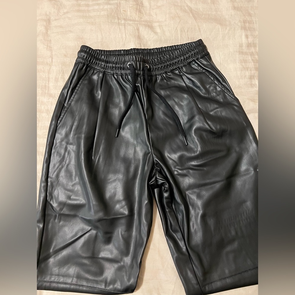Zara leather joggers